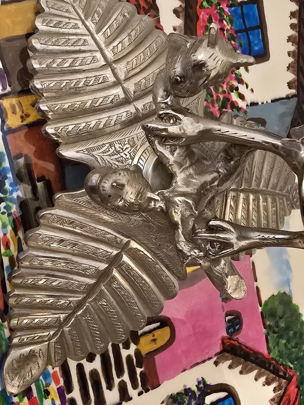 Vintage Mid-Century Fred Zimbalist Silver-Plated Owl & Owlets Figural Music Box